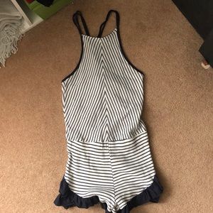 Ocean Drive Other - Stripe romper with open back and ruffled bottom! Ocean Drive Other - Stripe romper with open back and ruffled bottom!